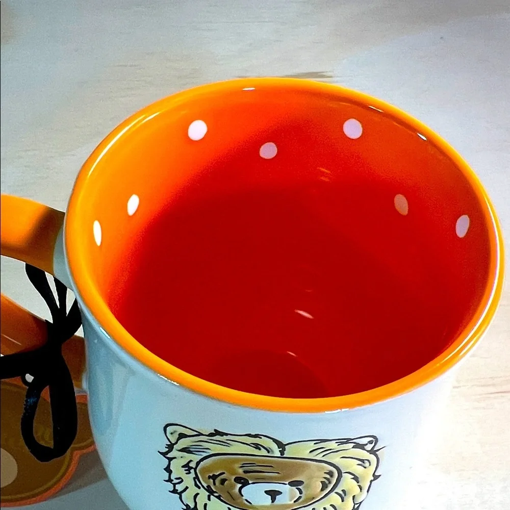 NWT Cute Teddy Bear Halloween Mug with Orange Handle @ 10 oz
